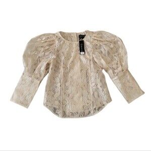 NWT Gracia rare coated floral lace clear sexy crop top blouse, waterproof